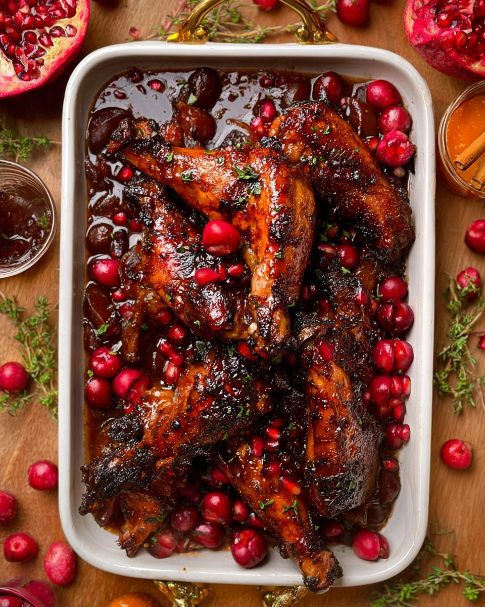Baked Cranberry Pomegranate Turkey Wings
