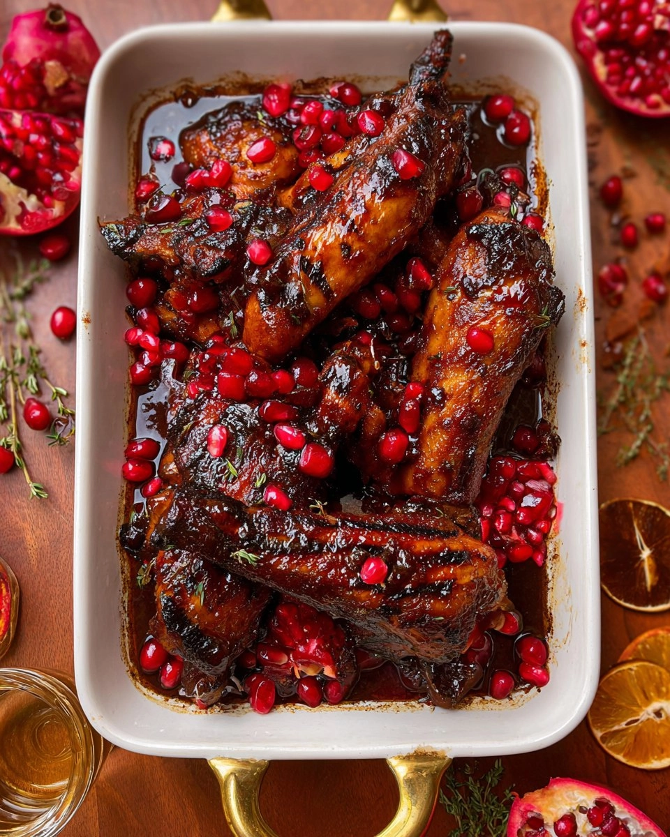 Baked Cranberry Pomegranate Turkey Wings