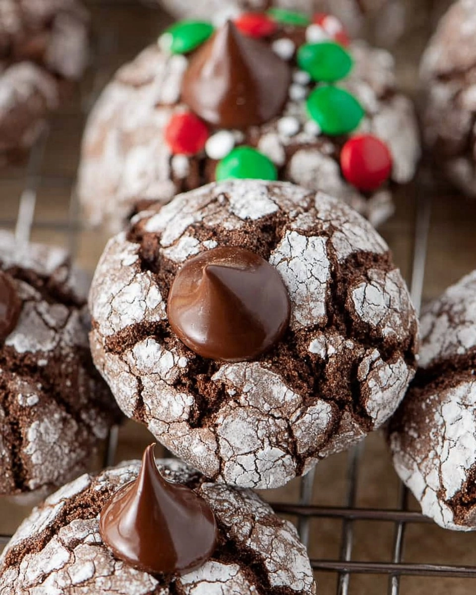 Chocolate Crinkle Blossom Cookies