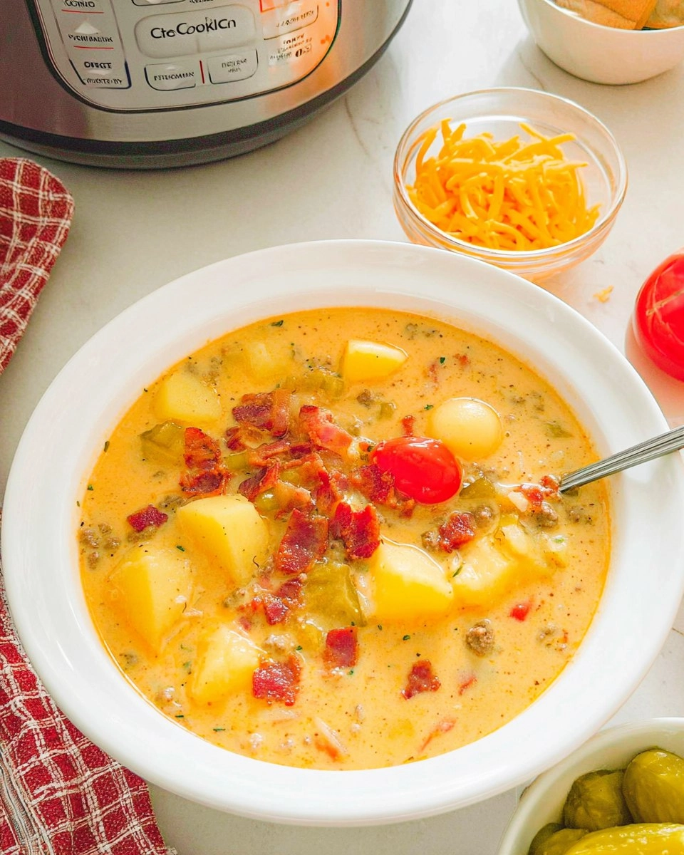 Crockpot Cheeseburger Soup