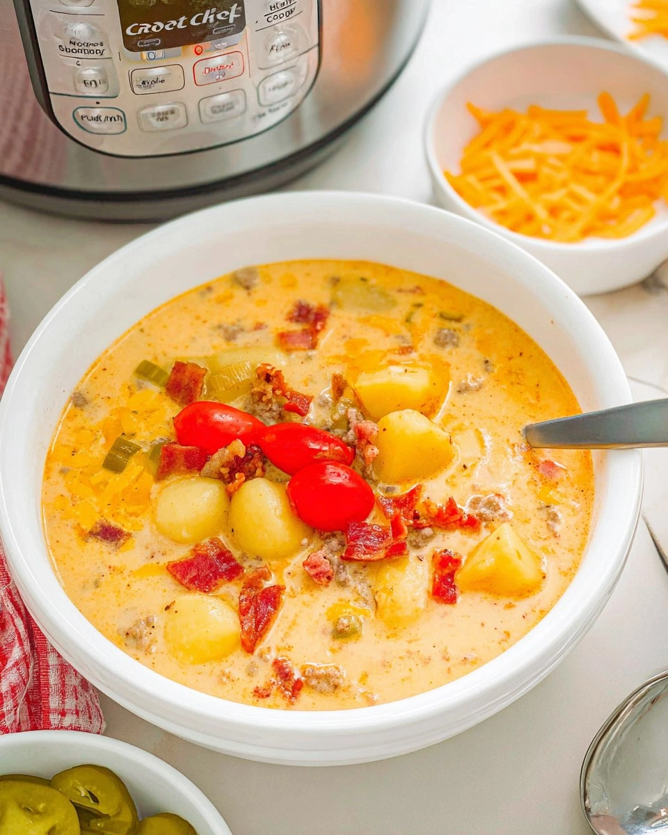 Crockpot Cheeseburger Soup
