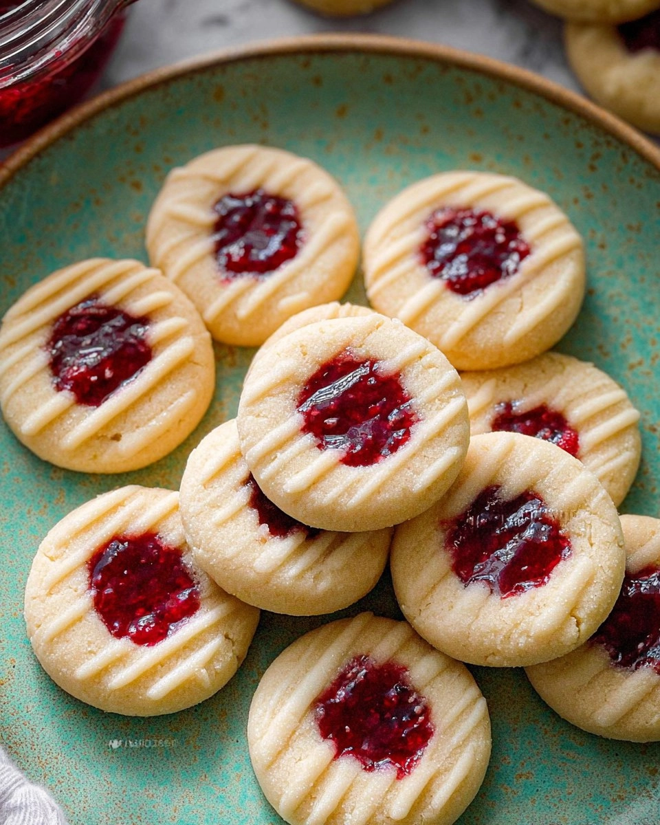 Raspberry Almond Thumbprint Cookies