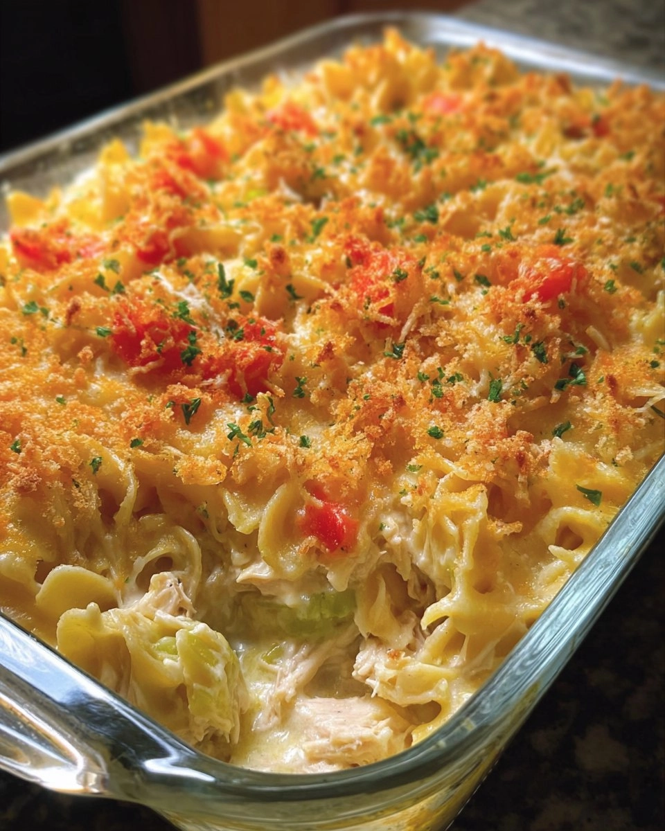 Chicken Cheddar Noodle Bake