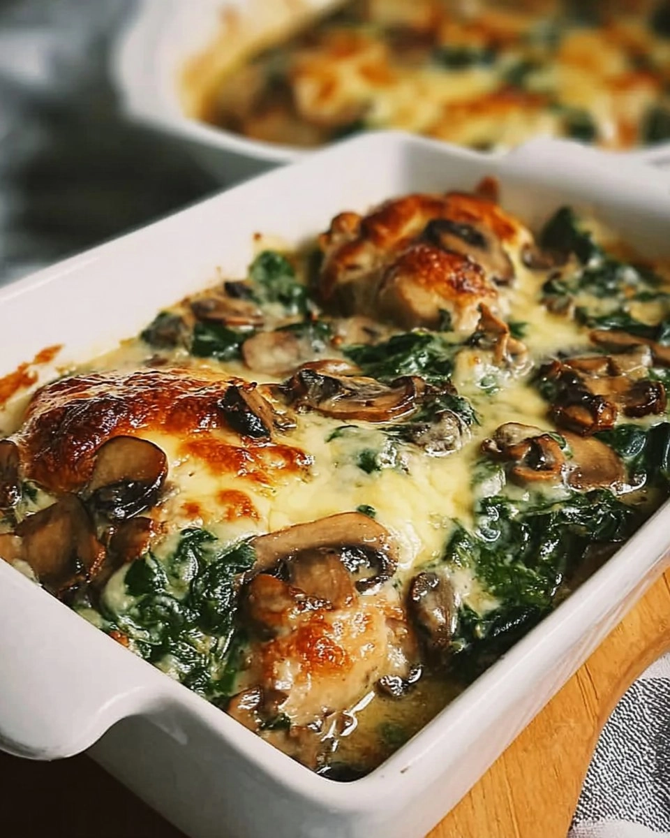 Chicken Spinach Mushroom Low Carb Oven Dish