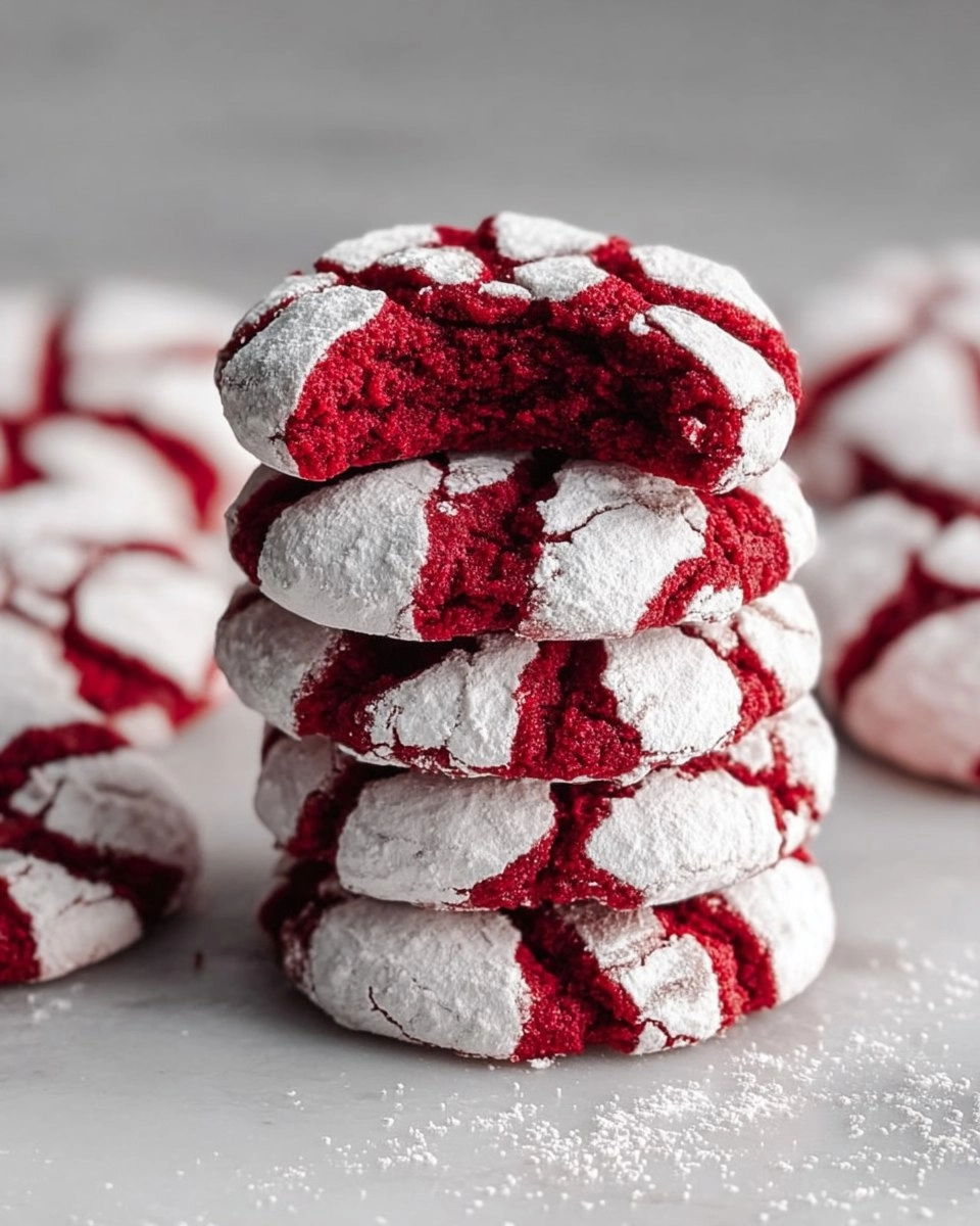 Christmas Red Velvet Crinkle Cookies