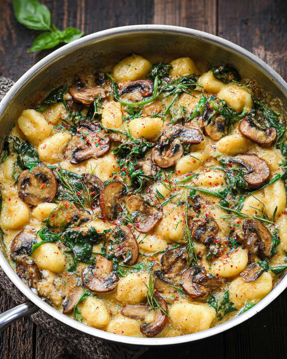 Creamy Spinach and Mushroom Gnocchi