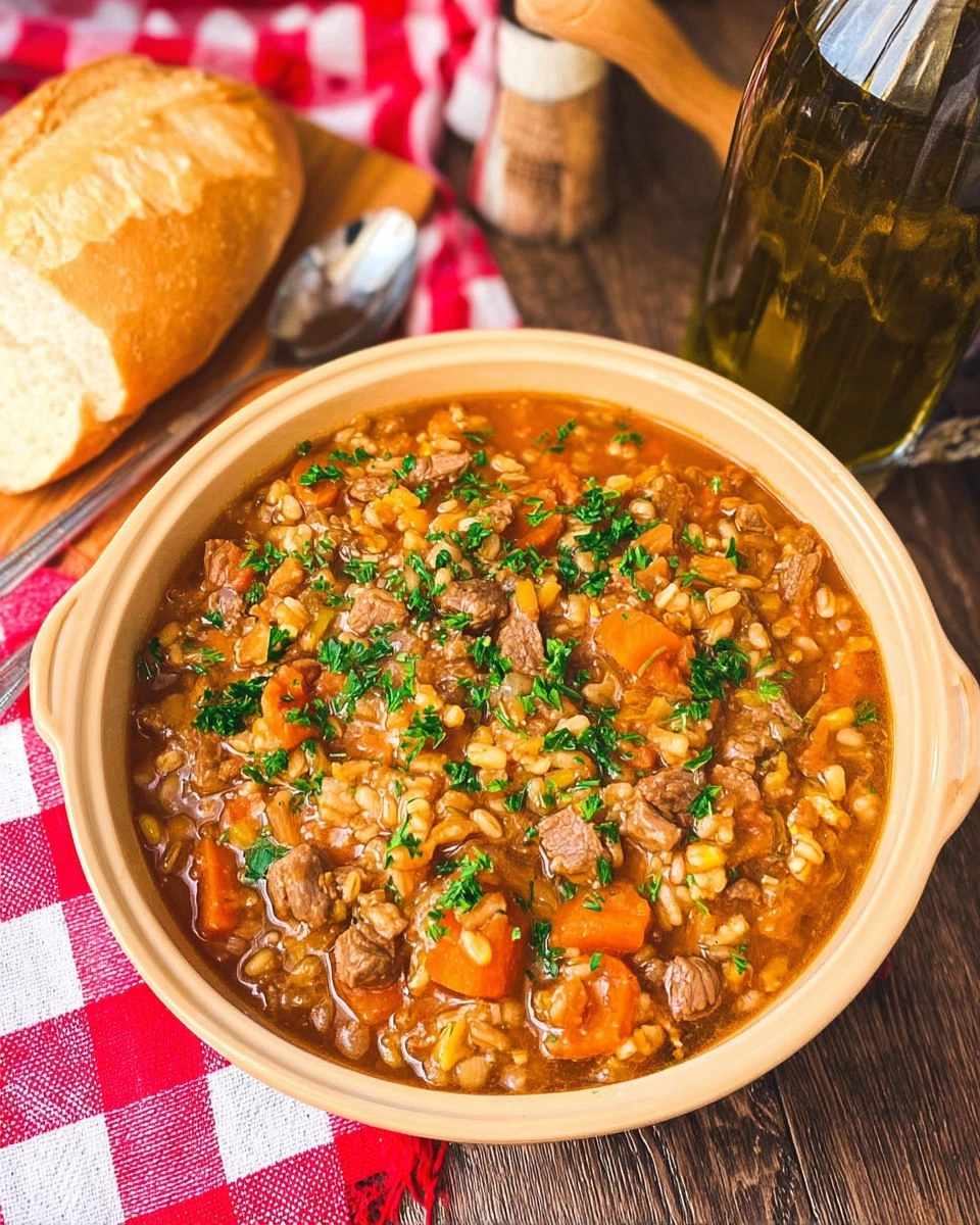 Crockpot Beef and Barley Soup