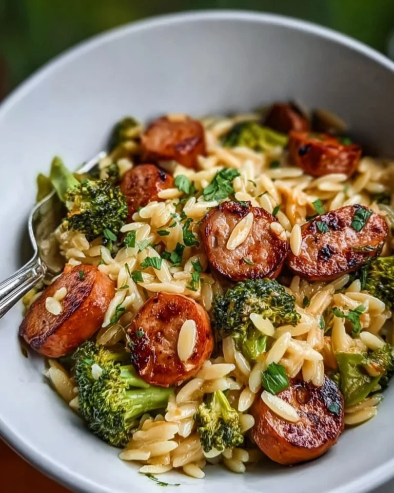 Delicious-Recipe-Chicken-Sausage-and-Broccoli-Orzo-Recipe