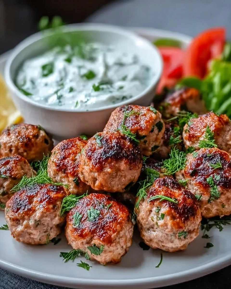 Easy Greek Turkey Meatballs with Tzatziki