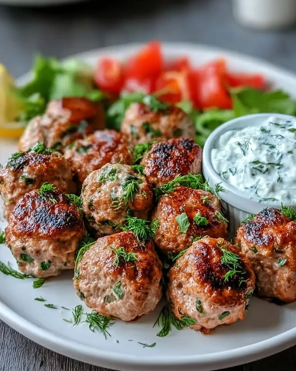 Easy Greek Turkey Meatballs with Tzatziki