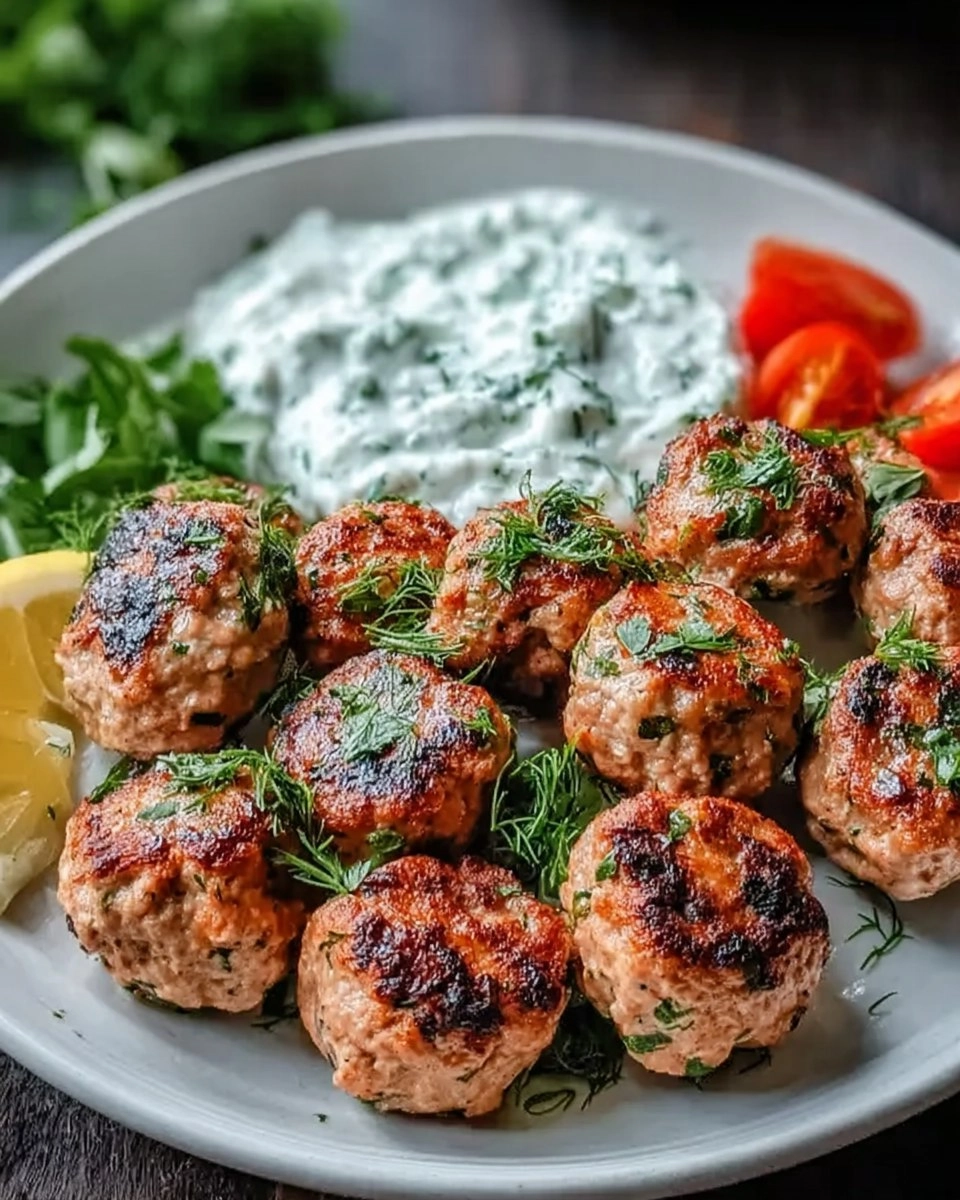 Easy Greek Turkey Meatballs with Tzatziki