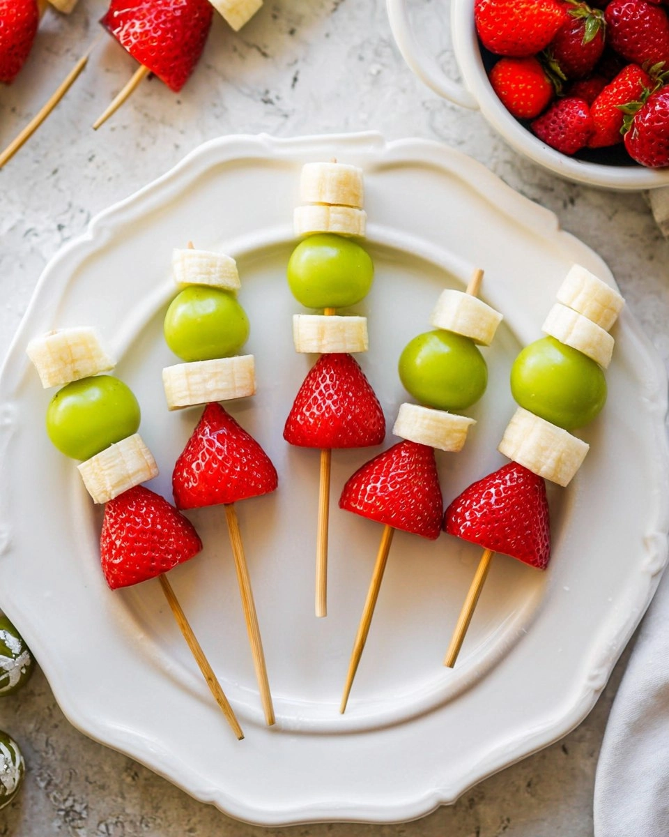 Grinch Fruit Kabobs