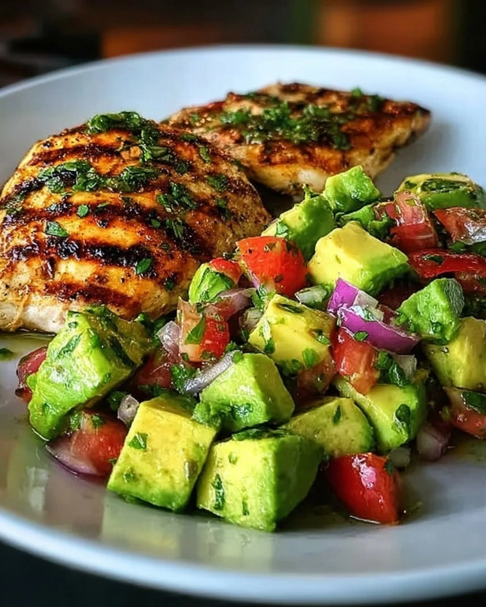 Healthy Cilantro Lime Chicken with Avocado Salsa