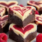 Heart Shaped Brownies with Raspberry Swirl and Cheesecake Topping 108 Heart-Shaped-Brownies-with-Raspberry-Swirl-and-Cheesecake-Topping-Recipe