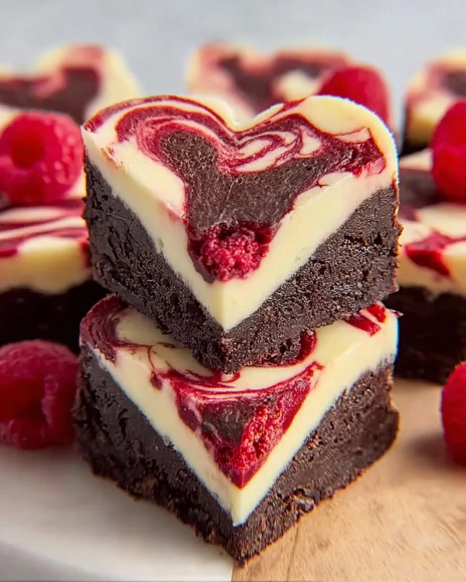 Heart Shaped Brownies with Raspberry Swirl and Cheesecake Topping 106 Heart Shaped Brownies with Raspberry Swirl and Cheesecake Topping