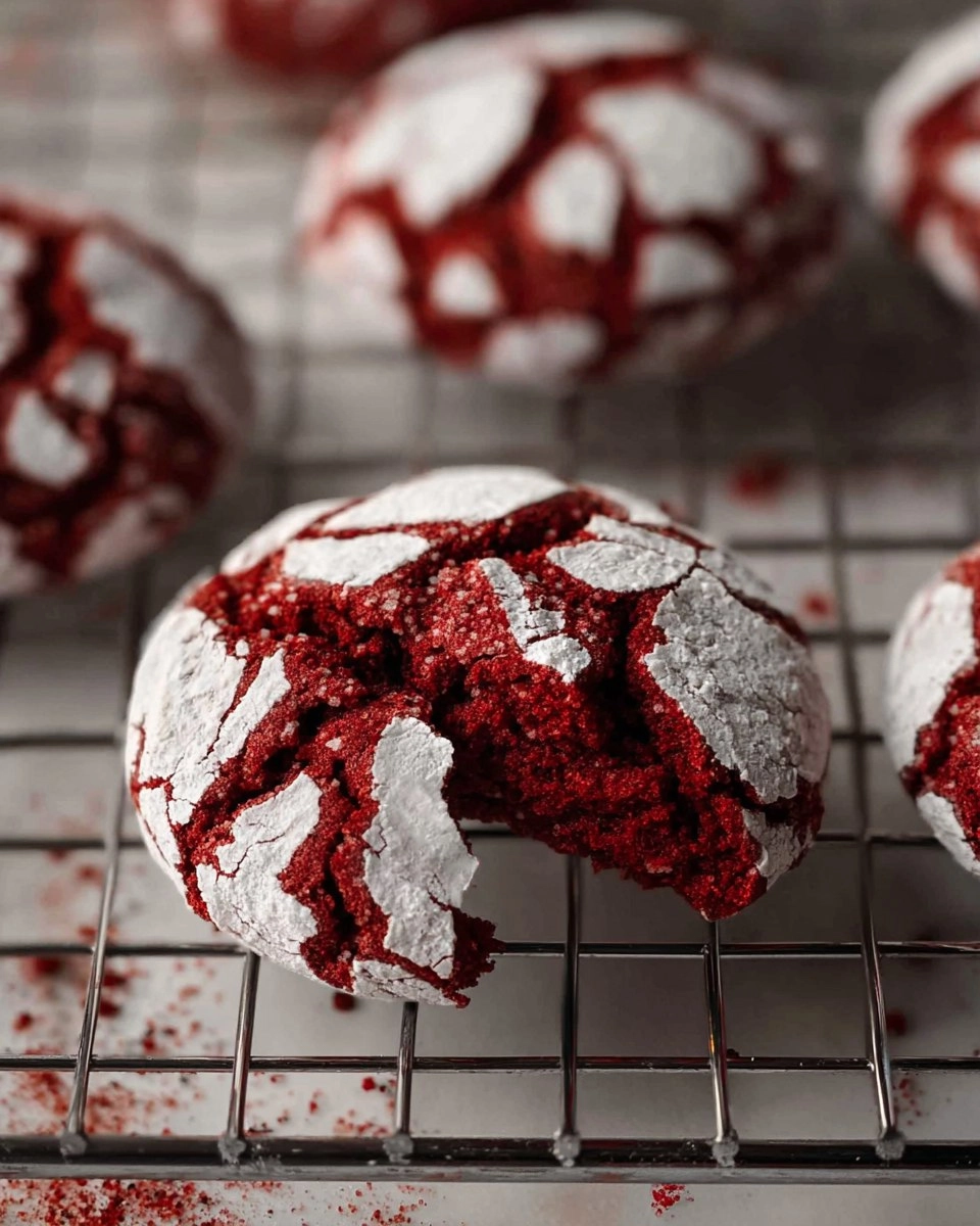 Red Velvet Crinkle Cookies