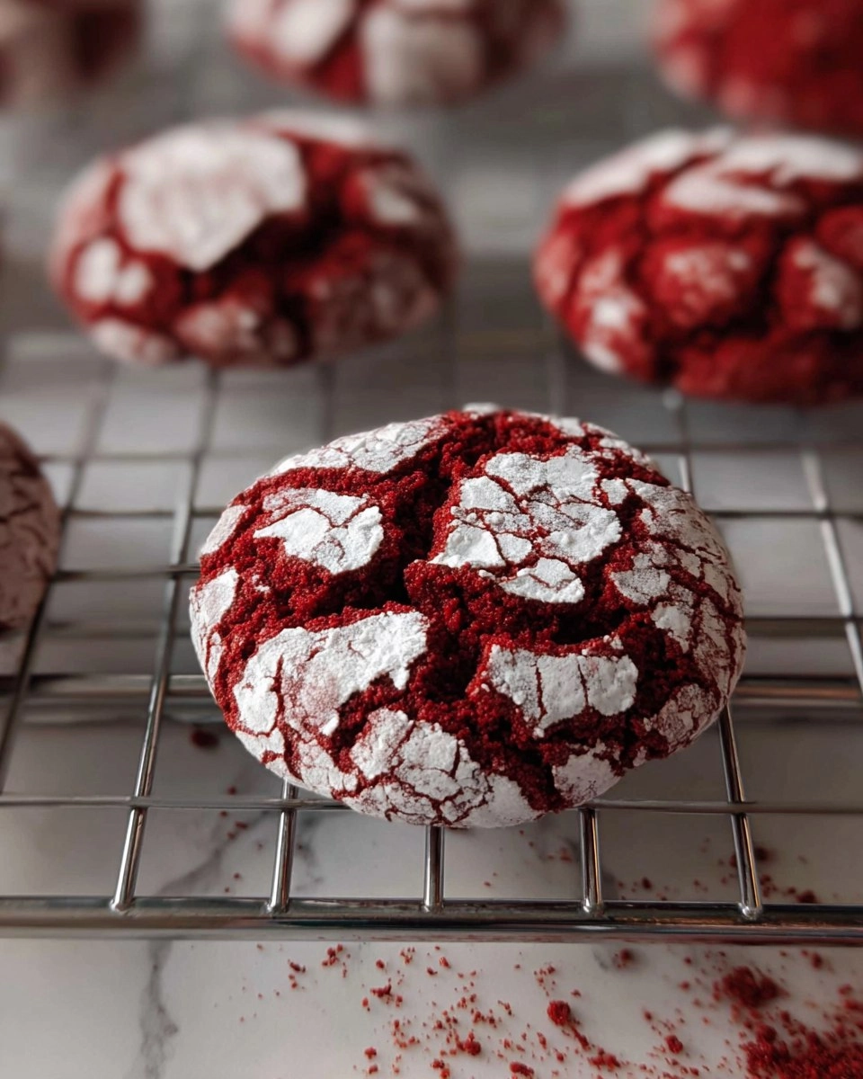 Red Velvet Crinkle Cookies