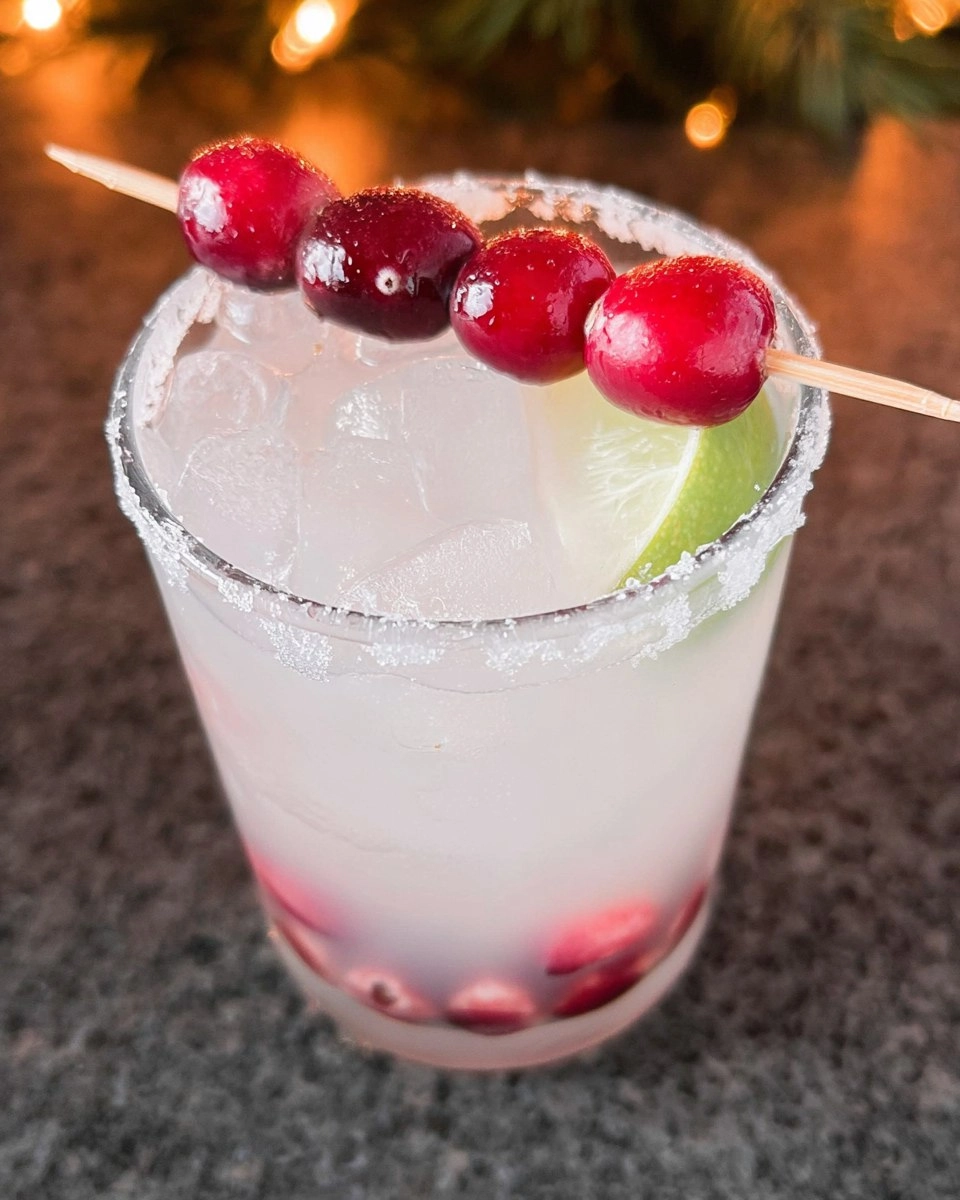 White Christmas Cranberry Margaritas