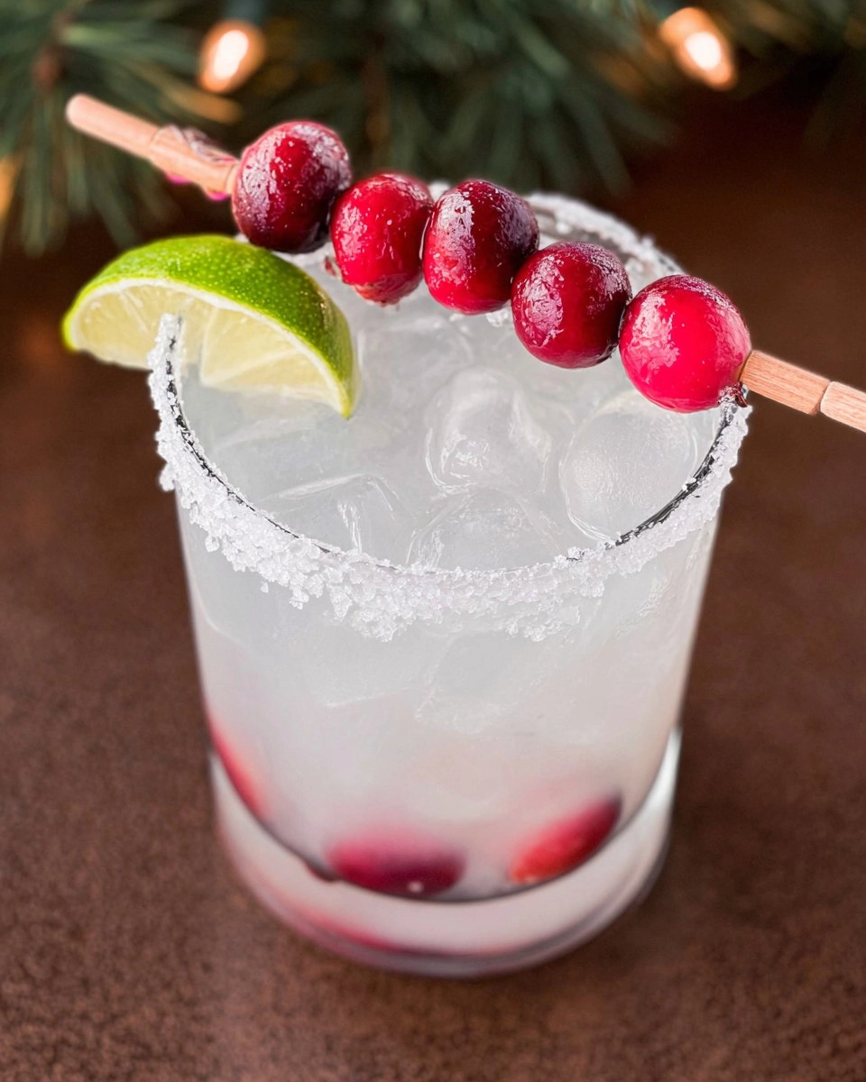 White Christmas Cranberry Margaritas