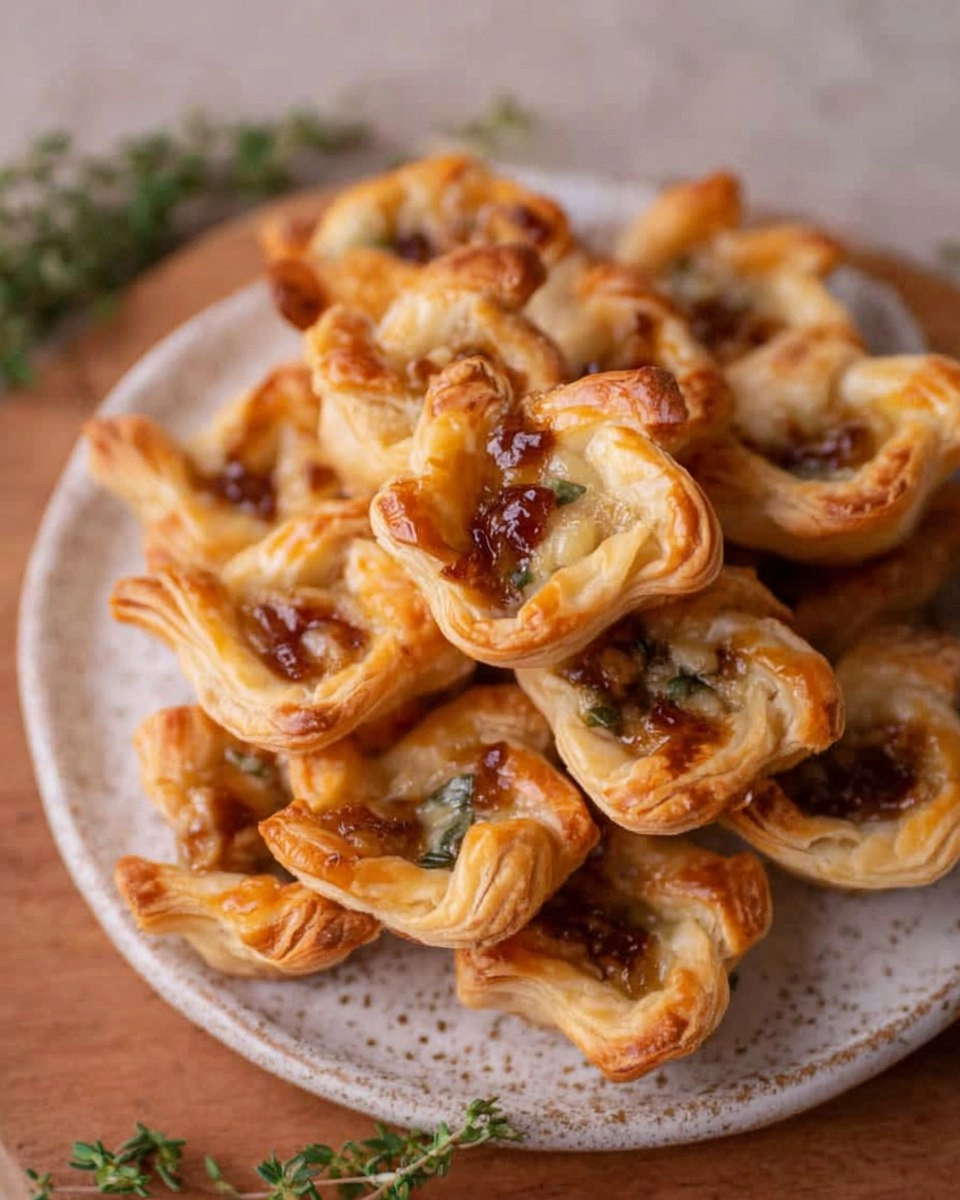 Brie and Fig Jam Puff Pastry Cups