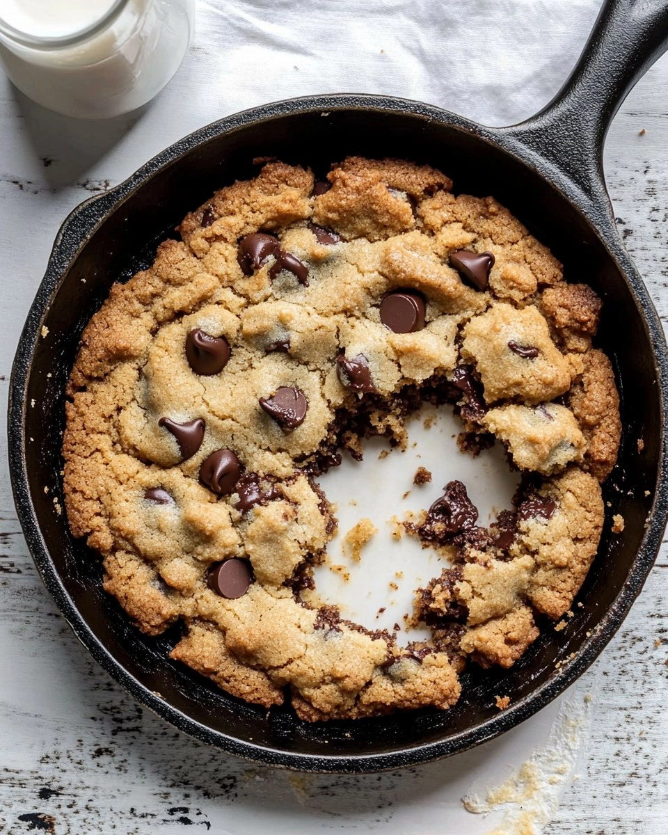 Chewy Gooey Chocolate Chip Skillet Cookie