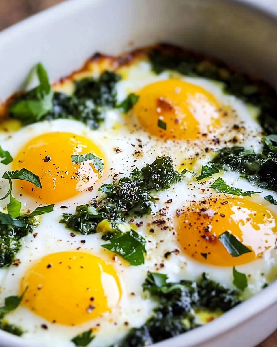 Easy Baked Eggs Florentine