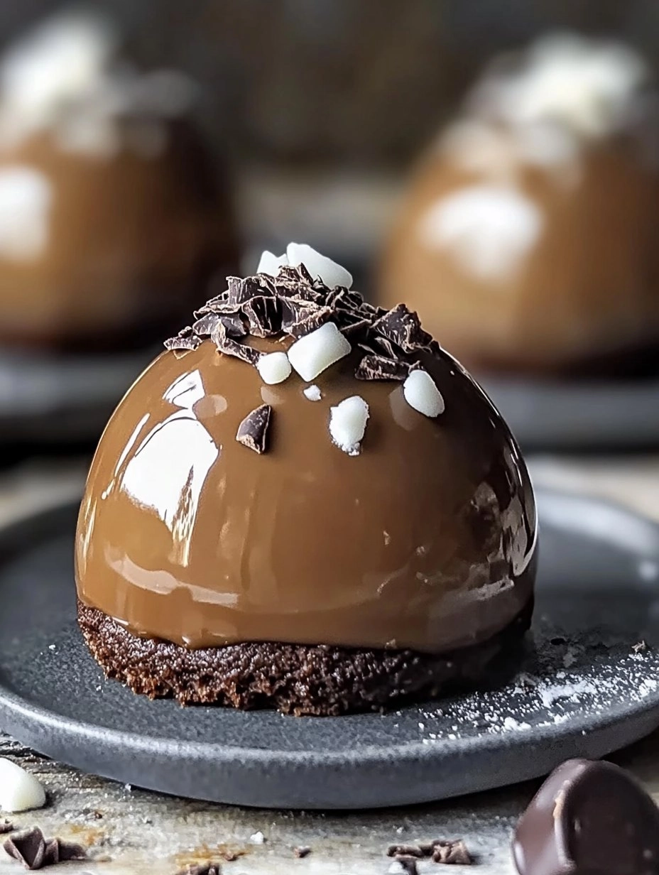 Easy Caramel Chocolate Mousse Domes