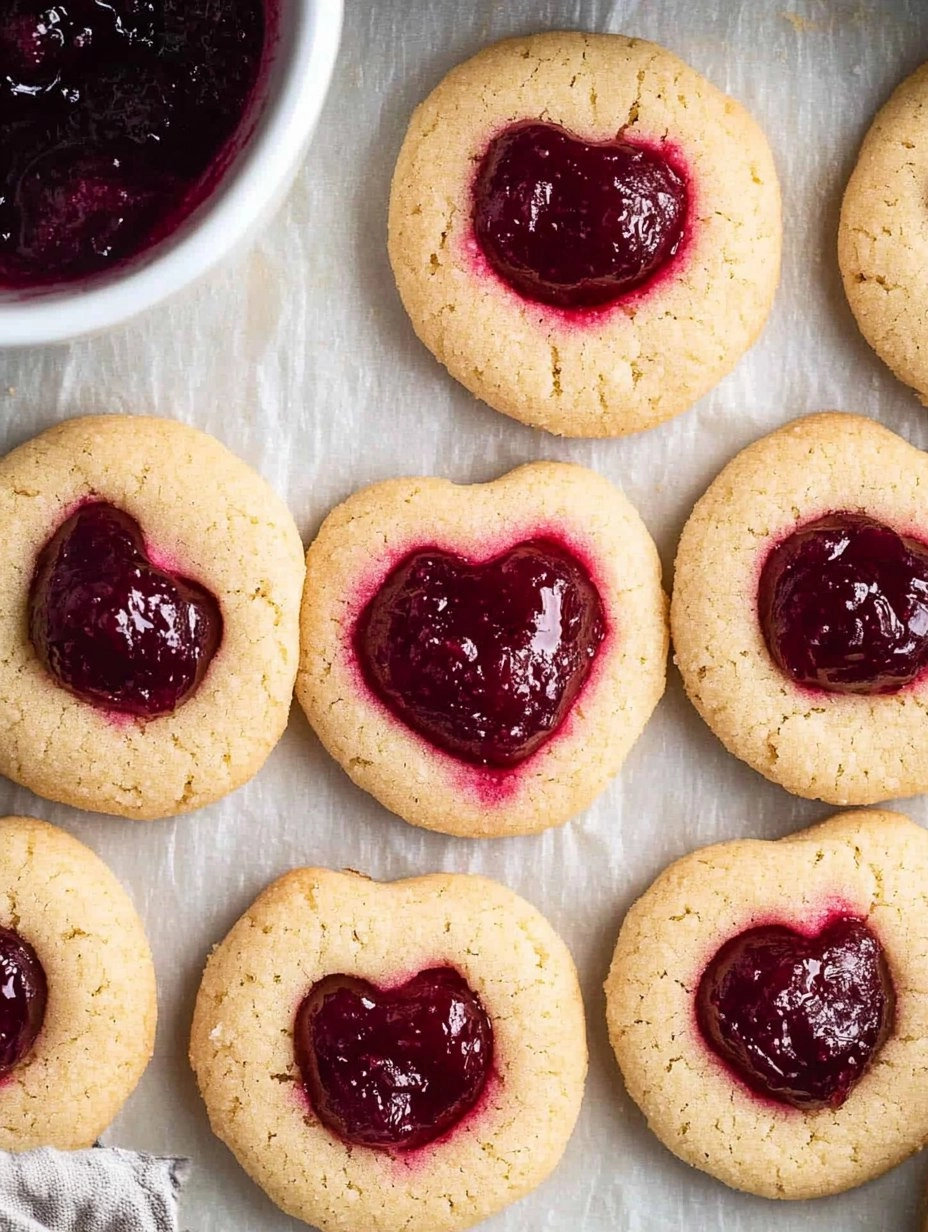 Easy Jam Thumbprint Cookies with a Heart-Shaped Twist