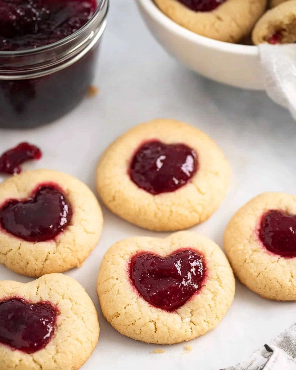 Easy Jam Thumbprint Cookies with a Heart-Shaped Twist