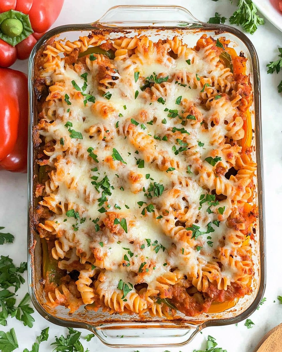 Easy Stuffed Pepper Pasta Bake