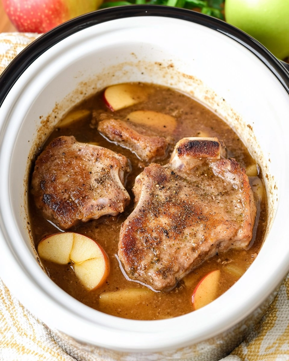 Fall-Apart Tender Crockpot Apple Pork Chops