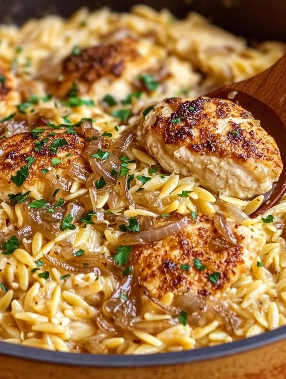 French Onion Chicken Orzo