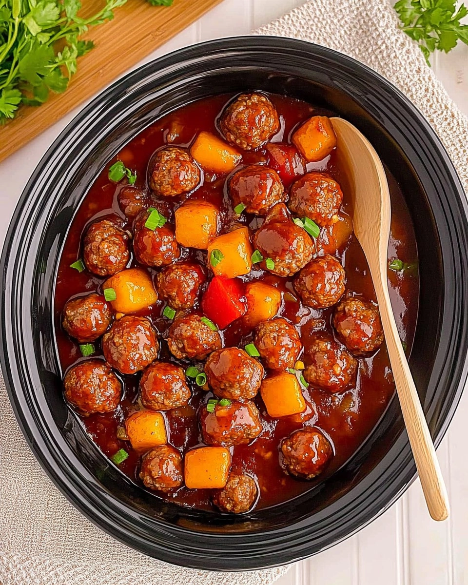 Haelthy Crockpot Hawaiian Meatballs