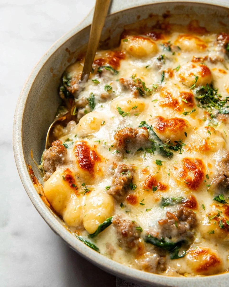 Healthy Pesto Sausage Gnocchi Bake