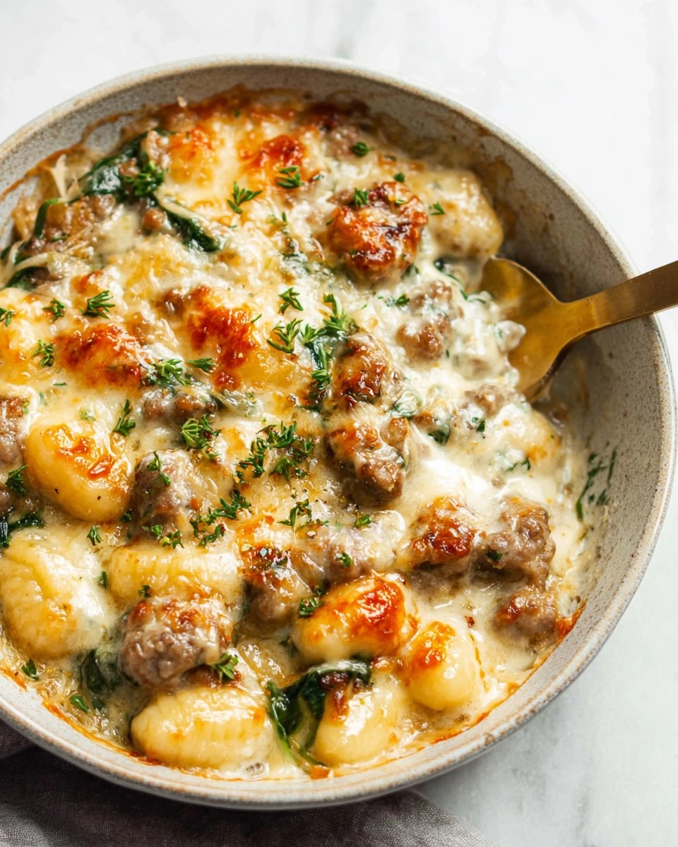 Healthy Pesto Sausage Gnocchi Bake