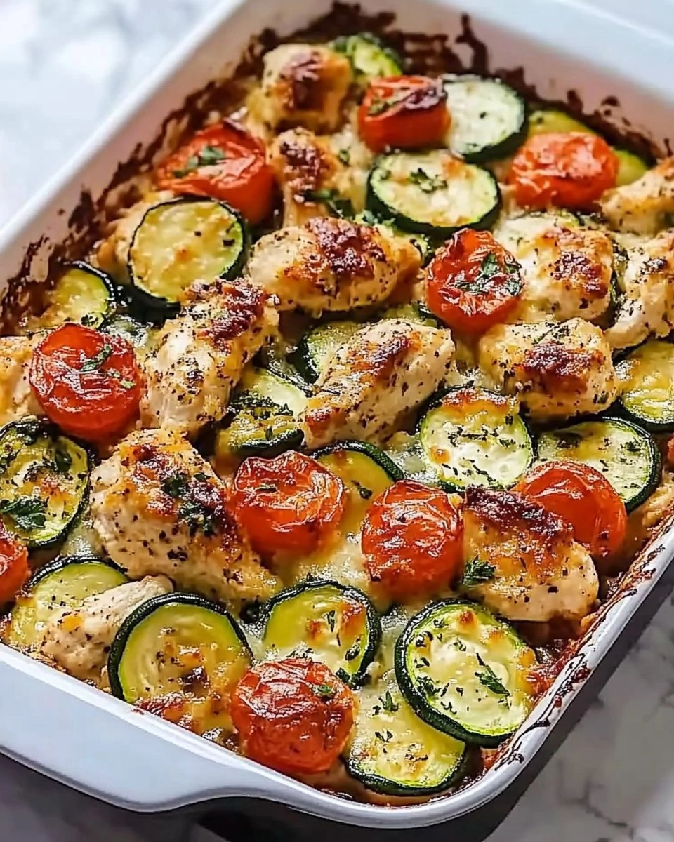 Mediterranean Chicken Zucchini Bake