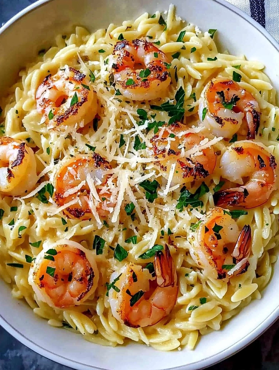 Parmesan Orzo with Shrimp