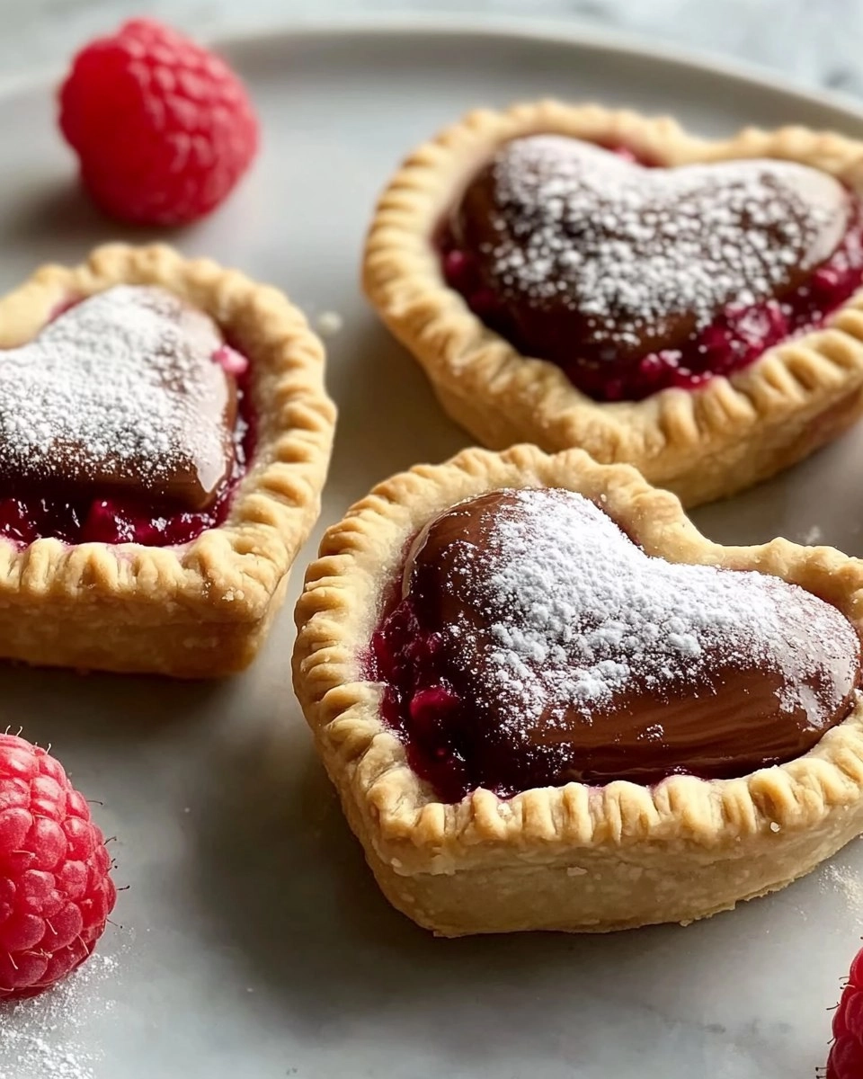 Raspberry Nutella Heart Pies