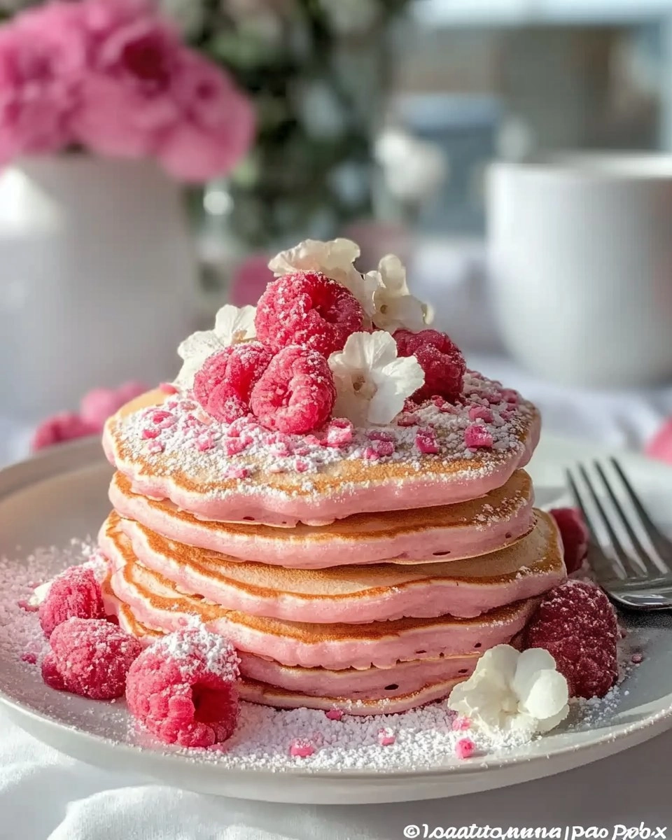 Romantic Brunch Ideas Pink Pancakes