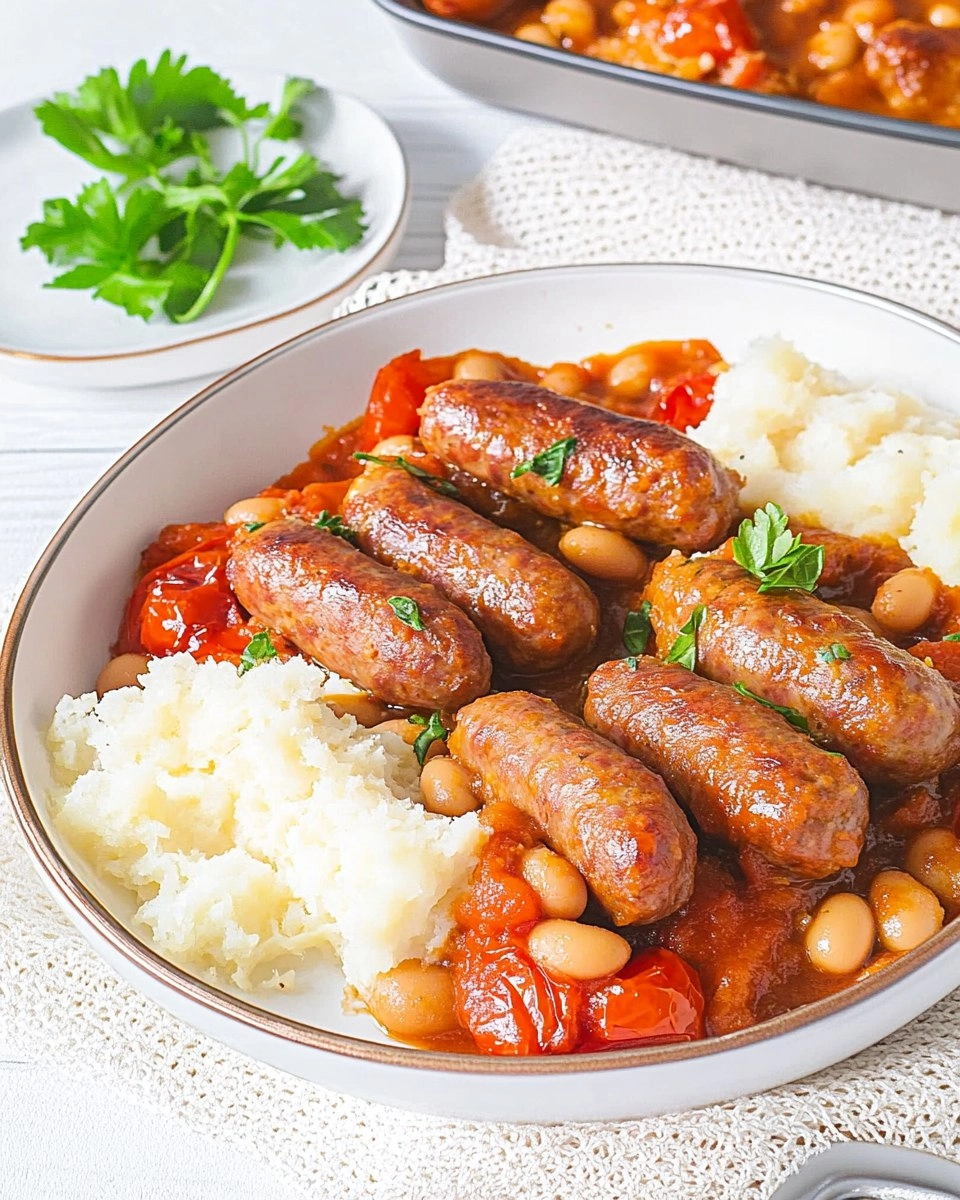 Sausage, Butter Bean & Tomato Tray Bake