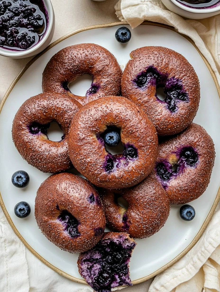 Valentine Homemade Blueberry Bagels (Real Flavor)