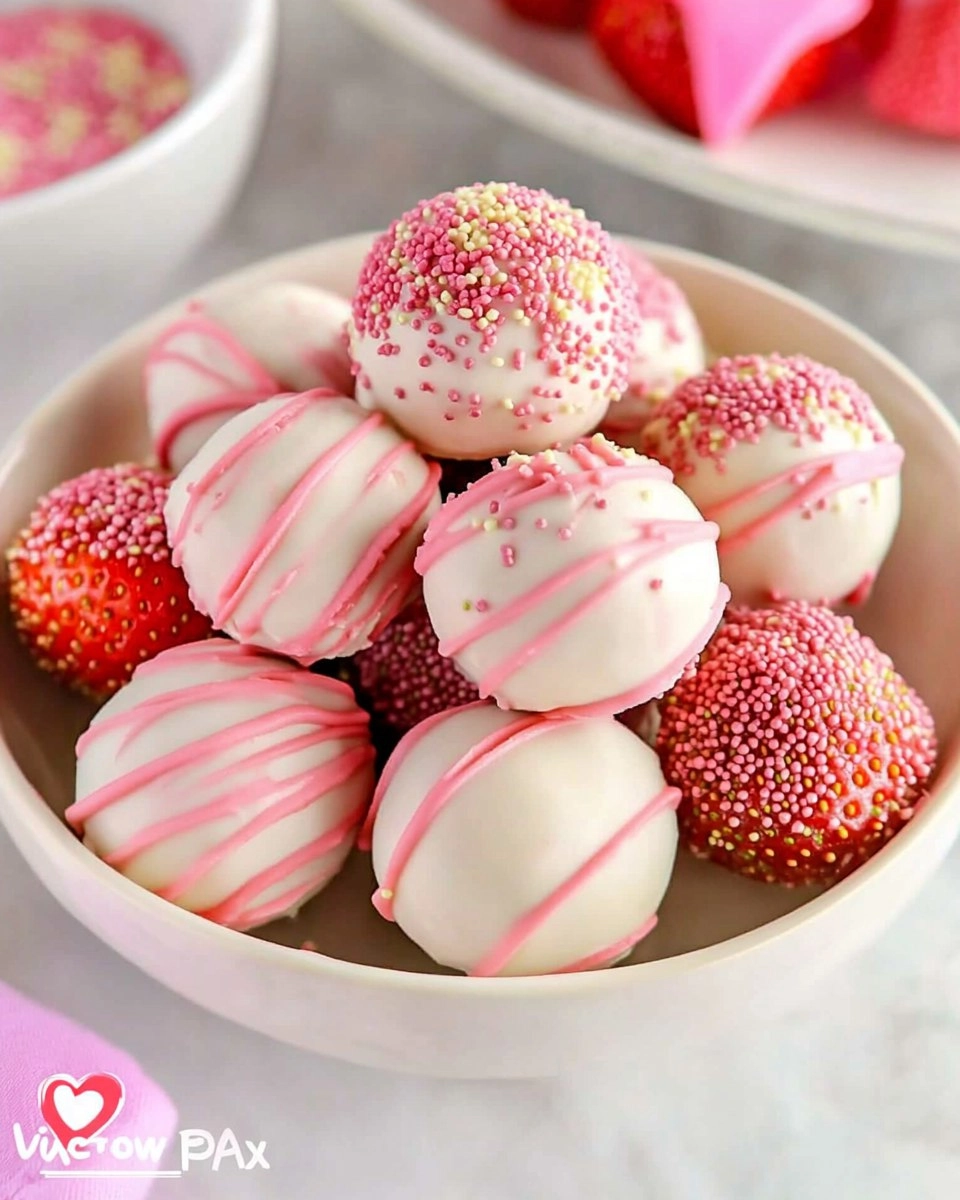 Valentine Strawberry Cake Truffles