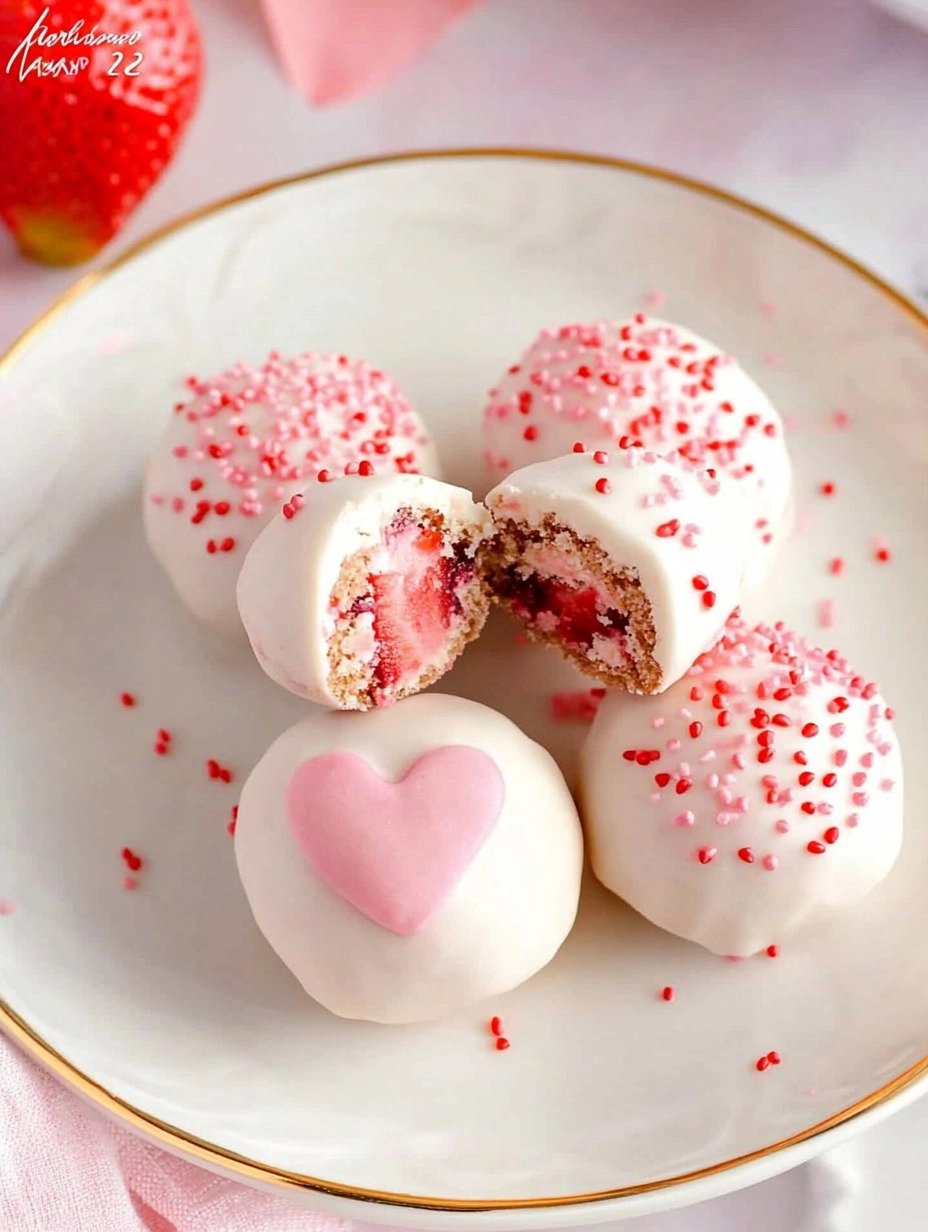 Valentine Strawberry Cake Truffles