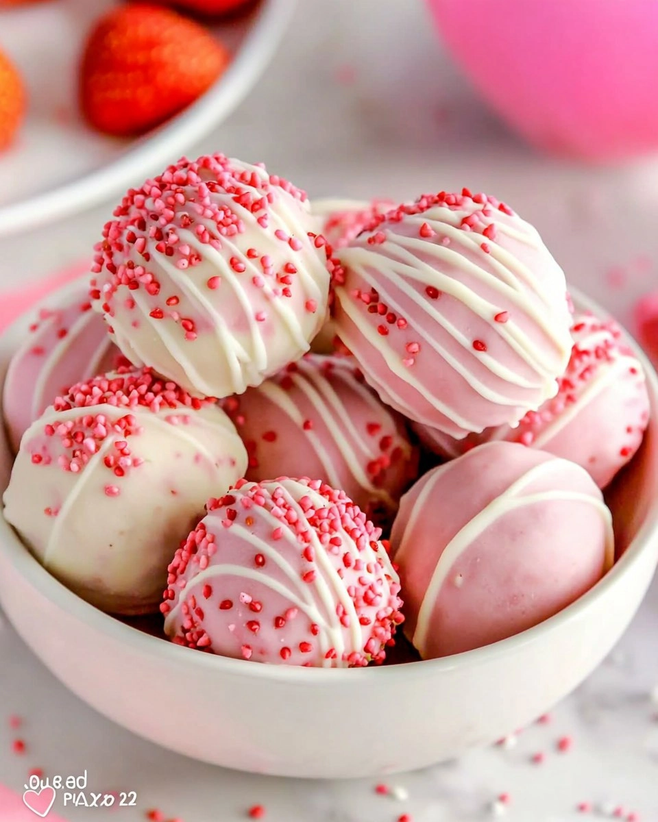 Valentine Strawberry Cake Truffles