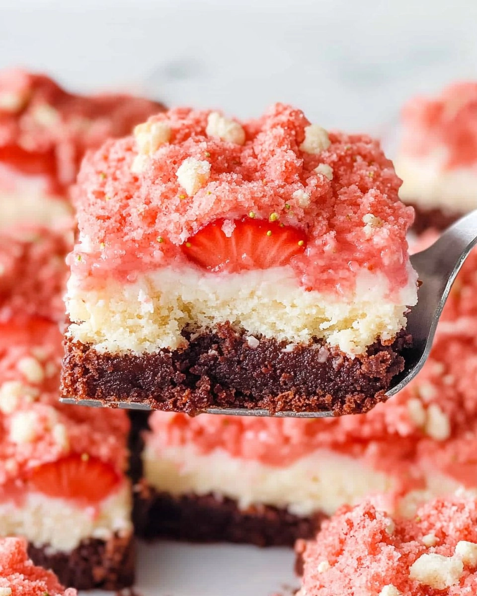 Valentine Strawberry Shortcake Brownies