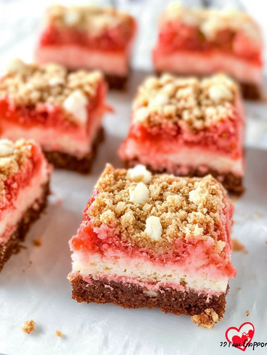 Valentine Strawberry Shortcake Brownies