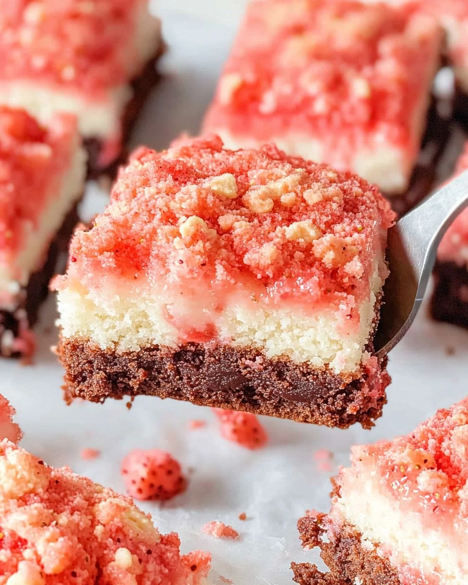 Valentine Strawberry Shortcake Brownies