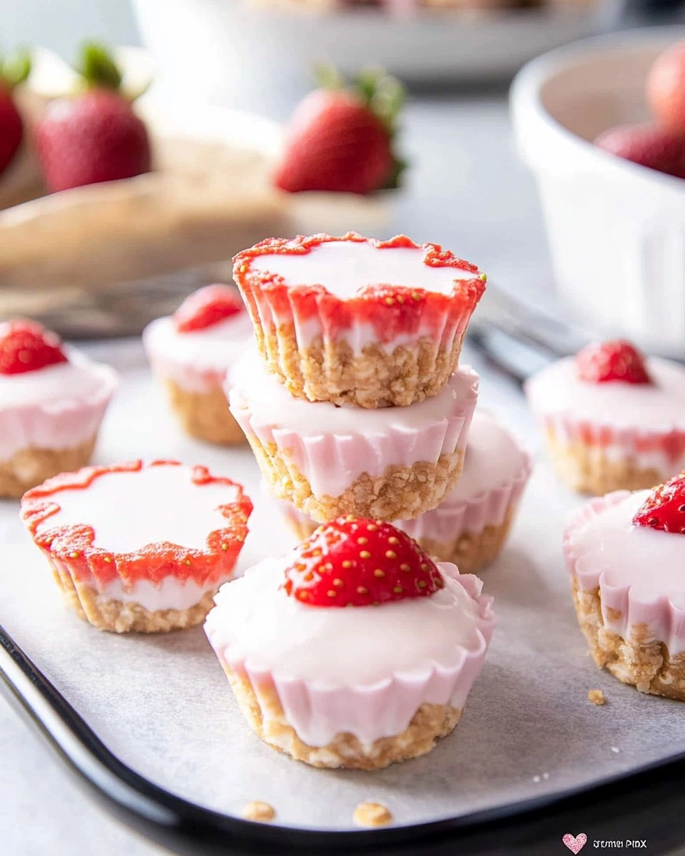 Valentine strawberry yogurt bites