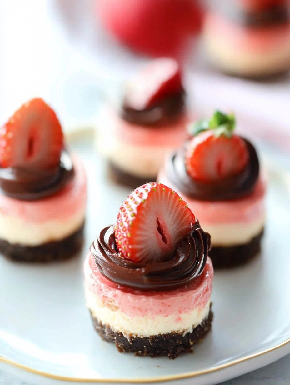 Valentine’s Day Chocolate Strawberry Mini Cheesecakes