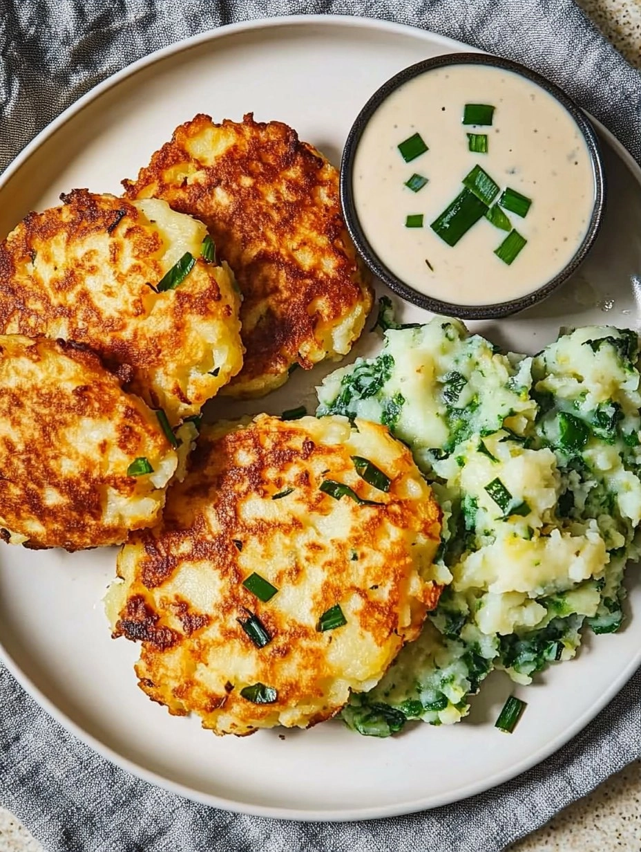 Cheesy Colcannon Potato Cakes with Scallions 101 Cheesy Colcannon Potato Cakes with Scallions